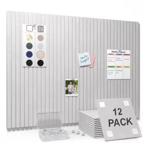 B0drcy9vbm Smarpau 48x36 Large Cork Bulletin Board 12-pack Slat Felt Wall Tiles For Office