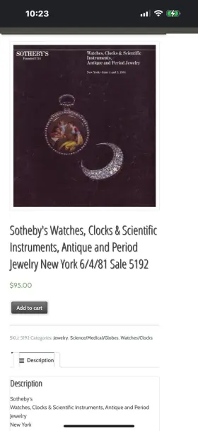 5192 Sotheby S Important Watches Clocks And Scientific Inst. New York June 4-5th 1981 #2