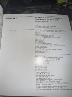 5192 Sotheby S Important Watches Clocks And Scientific Inst. New York June 4-5th 1981 #3