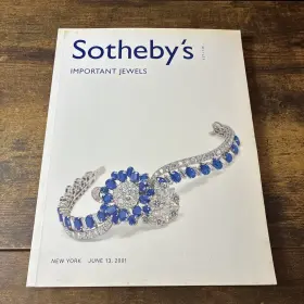 Ny7678 Sothebys Auction Catalog Important Jewels Jewelry New York June 13 2001