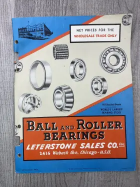Go401 Star Graphics Systems Vintage 1939 Ball And Roller Bearings Catalog By Leterstone Sales Co Chicago