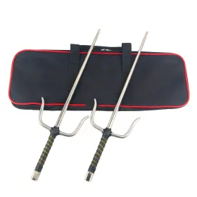 Superdo 763659946500 Octagon Metal Martial Arts Sai Multi Size Black And Silver Silve