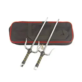Superdo 763659946609 Octagon Metal Martial Arts Sai Multi Size Black And Silver Silve