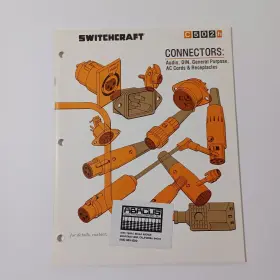 C502h Switchcraft Connectors Catalog Audio Din Cords And Receptacles Vtg 1982