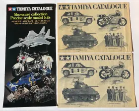 8208-1000 Tamiya Vintage Catalogue Lot 3 Catalogs From 1980s Precise Scale Model Kits