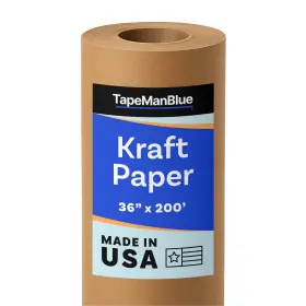 Tapemanblue B0fy3zcdn6 Kraft Paper Roll 36 Inch X 2400 200ft Made In Usa 30 Lb. Of Brown Fo