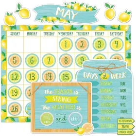 B082g5cy8j Teacher Created Resources Lemon Zest Calendar Bulletin Board Set Tcr8479