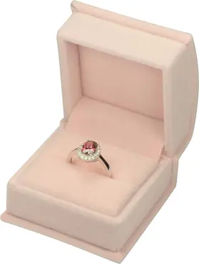 The Jewellery Pak 617737246450 Pink Color Luxury Velvet Ring Gift Box For Proposal Christmas...comes With A