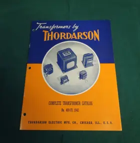 400-fx Thordarson 1942 Electric Mfg Complete Transformer Catalog No