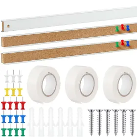 B0f24l8tn6 Threehoney 3-pack 36 Inch X1 Cork Bulletin Bar Strips For Wall Display Board
