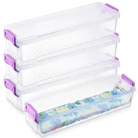 Tioncy B0fwhr4vmf 4 Pcs Fabric Strip Case Jelly Cotton Patchwork Roll Storage B