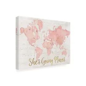 Wap09929-c1419gg Trademark Fine Art Wrapped Canvas Wall - Sue Schlabach Ftacross The World Shes Going Places P