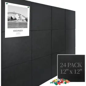 B0dbgz758p Ubzmok Large Cork Board Felt Wall Tiles 24 Pack 70x47 Inch Bulletin Pin 48 Tabs 60 Pi