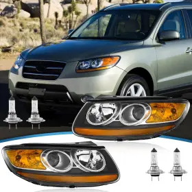 Gd-01-22001-2us-6pin-lr Upgrade Auto Parts Compatible With 2007-2012 Hyundai Santa Fe Se/limited/gls Headlight W