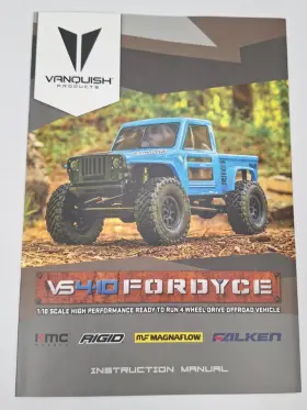 Vps09012a Vanquish Products Fordyce 1/10 Rtr Owners Manual