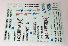 Vps09013 Vanquish Products Vs4-10 Phoenix Falken Edition Rtr 11.5 Inch X 8 Sticker Sheet