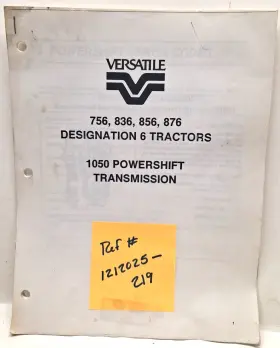 1212025-219 Versatile Used Service Booklet For Designation 6 Tractors Ref #