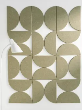 B0dz5hlstc Vivelda 48x36 Bulletin Board Kit - Minimalist Semi-circle Felt Wall Tiles