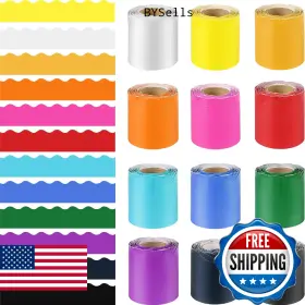 B0dytxh637 Vnysh Bulletin Board Borders Set 12 Rolls 393.6 Ft Colorful Decoratio