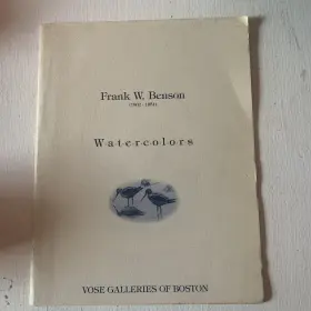 1862-1951 Voss Galleries Of Boston Frank W. Benson Watercolors Catalog