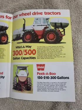 2-105 Walsh 4690 Vintage 1981 New Old Stock Sprayers Brochure Case White Tractor