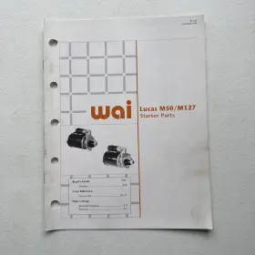 M127 Wetherill Associates Inc. Wai 1990 Lucas M50/m127 Starter Parts Catalog