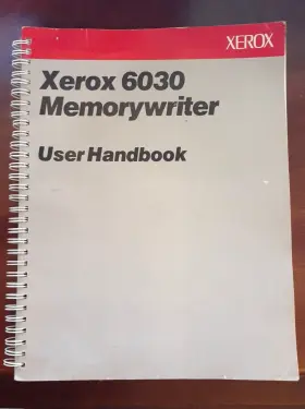 6030 Xerox Memorywriter User Handbook Typewriter From 1986
