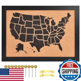 B0d9f5n7b4 Yccyyccy Us Map Cork Board 20 Inch X30 - Push Pin Travel Bulletin 10 Pins