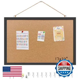 B0fq5n2149 Yunihome Cork Bulletin Board 17x23 Inches Hanging Wooden Framed With