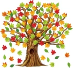 Multicolor Autumn Tree Bulletin Board Set Interactive Wall Art Decoration. Fixed Price $18.29.