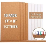 10 Pcs Cork Bulletin Board 17X8 Inch 1/2 Thick Tiles Frameless Home Decor. Fixed Price $60.22.