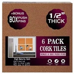 6 Pack 12"X12" Cork Board Tiles 1/2" Thick For Bulletin Wall. Fixed Price $38.52.