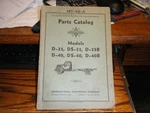 International Parts Catalog MT-42-A, For Models D-35, DS-35, D-35B, D-40, D-40B. Fixed Price $25.00.