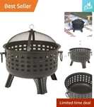 Stylish 27-INCH Black Fire Bowl Alloy Steel Construction For Outdoor Elegance. Fixed Price $160.99.