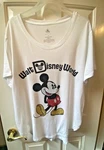 Walt Disney World White Bling Mickey Mouse T-shirt Size 1 Xl Scoop Neck Ladies. Fixed Price $9.99.