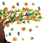106 Piece Classroom Tree Bulletin Board Decorations Set Butterfly Bee Maple L.... Fixed Price $18.08.