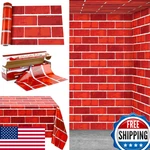 Kochorie 100FT 54IN Red Brick Wall Backdrop Tablecloth Roll W/ Cutter Box. Fixed Price $32.38.