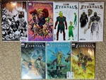 Marvel Comic Lot: Eternals #1 (X3 1:10, 1:50 Ris & Walmart Ex) + #2 (1:10), 3-5A. Fixed Price $9.90.