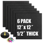 Aktop Cork Board Bulletin 12X12, 1/2" Thick Felt Tiles 6 Pac.... Fixed Price $41.50.