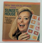 1968 Sunset House Mail Order Catalog Contest Lucky Stamp Kennedy Paperweight Ads. Fixed Price $19.95.