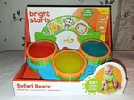Bright Starts Safari Beats Musical Drum Toy With Lights, Ages 3 Months. Fixed Price $8.00.