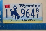 Wyoming License Plate Tag Natrona County Birth Year 2001 #1964 (#1). Fixed Price $38.00.