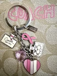 Coach Bca Pink Ribbon Jewel Heart Perfume Bottles Keychain Fob Bag Purse Charms. Fixed Price $60.00.