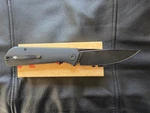 Petrified Fish PFP07 Viking K110 Satin Blade White G10 Handle Pocket Knife. Fixed Price $37.00.