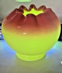 Vintage Mint Uranium Glow Fenton Burmese Tight Crimp Rose Bowl Circa 1970-1971. Fixed Price $80.80.