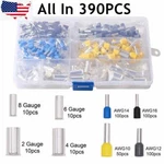 390PCS 8 10 12 14 16AWG Wire Ferrules Kits Crimp Terminals Connectors. Fixed Price $16.89.
