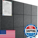 Hiityff 47"X35" Large Grey Felt Cork Bulletin Board Tiles 12-PACK W/ Pins. Fixed Price $40.10.