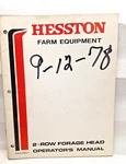 Used Old Stock Operators Manual Hesston 2-ROW Forage Head 7782121. Fixed Price $10.00.