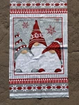 Henry Glass Winter Whimsy Flannel F1622P 89 Red/grey Gnomes 24" Panel. Fixed Price $9.00.