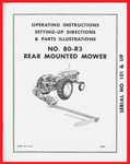 Allis Chalmers 80-R3 Serial NO.101 And Up Sickle Mower Owner's Parts Manual. Fixed Price $25.00.